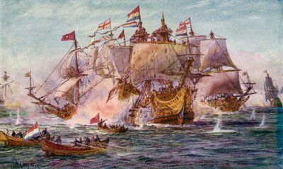 Blake et Tromp, période des Guerres Néerlandaises - William Lionel Wyllie